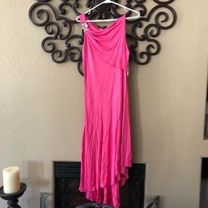 Pink Versace Collection Asymmetrical Dress